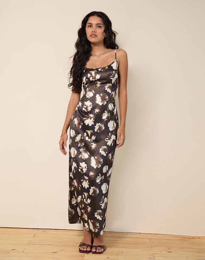 Image of Kafka Maxikleid mit braunem Blumendruck