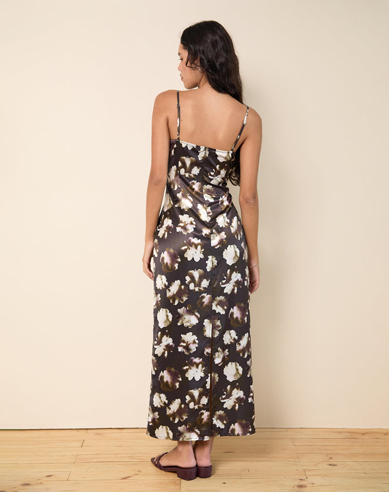 Image of Kafka Maxikleid mit braunem Blumendruck
