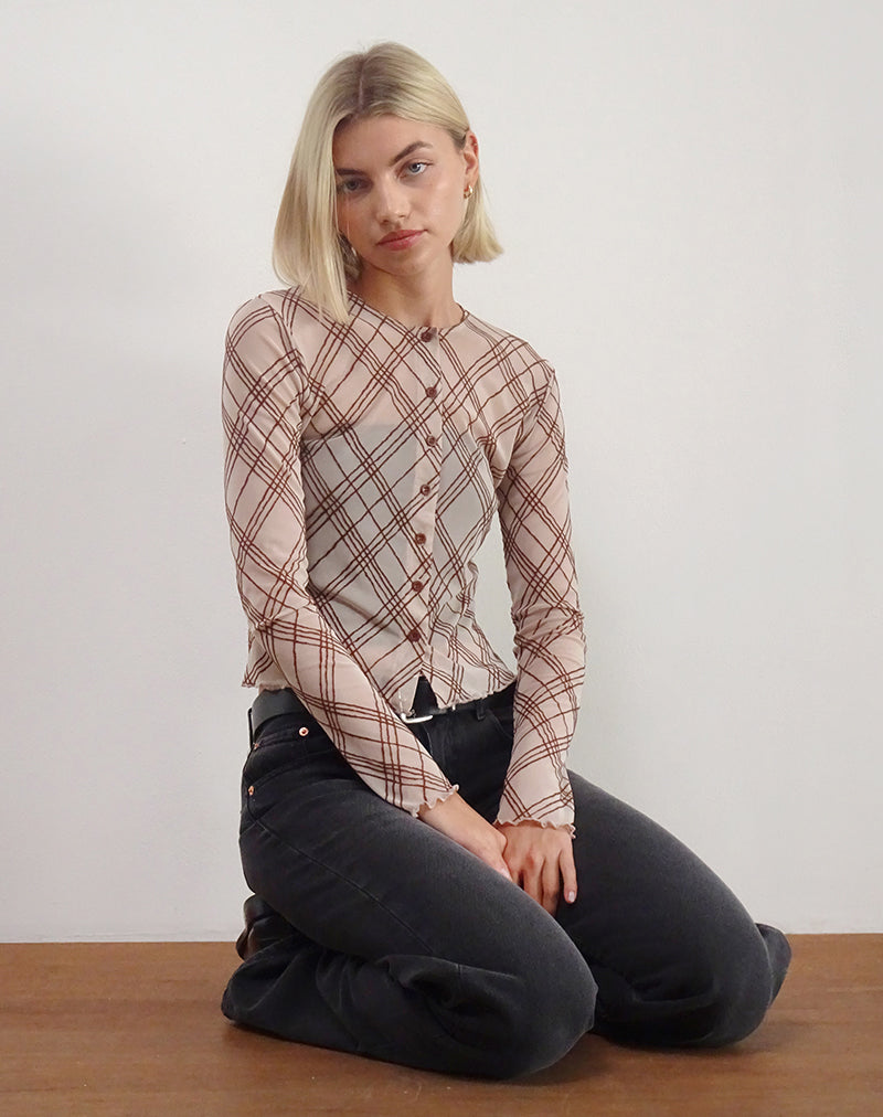 Bild von Kahula Shirt in Sketchy Stripe Nude