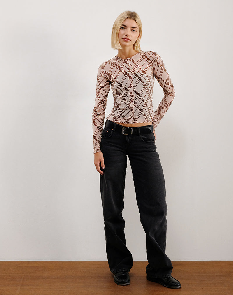 Bild von Kahula Shirt in Sketchy Stripe Nude