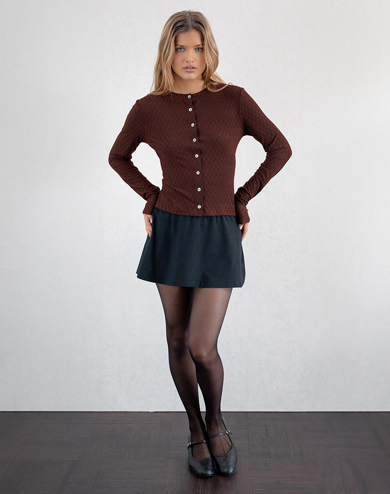 Image of Kahula Hemd aus Argyle Mesh Braun