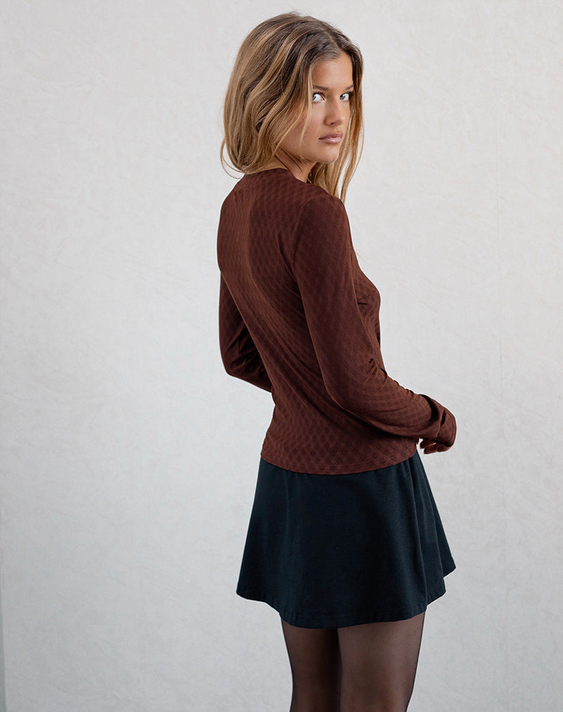 Image of Kahula Hemd aus Argyle Mesh Braun