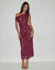 Image of Kaido Midikleid aus Paillettenstrick Burgundy