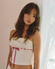 Image of Kaita Cami Top in Creme mit roter Bindung