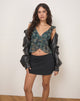 Bild von Kajari Top in Blau mit Paisley-Muster