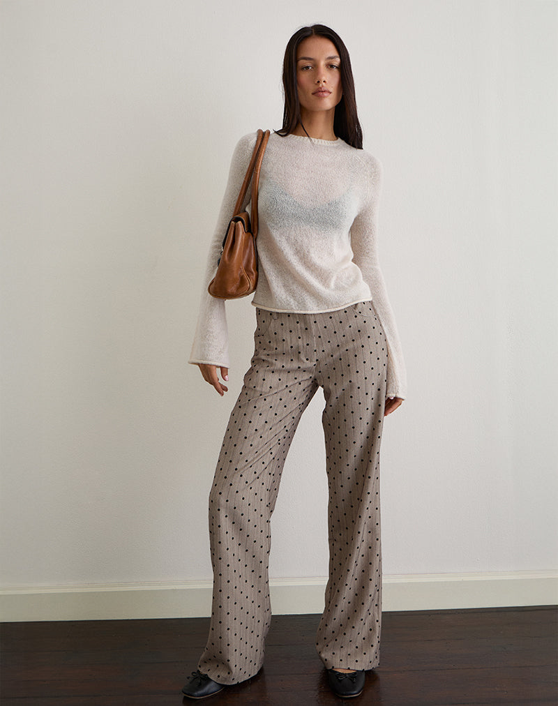 Image of Kaleo Roll Edge Pullover aus Strick in Ecru