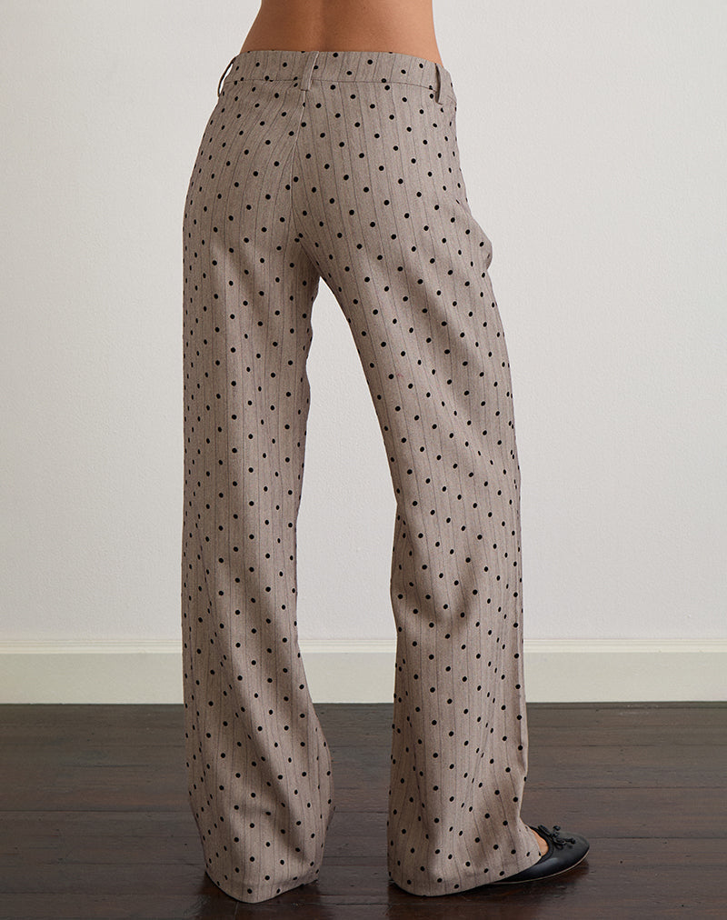 Image of Tatina Hose in Beige mit Polka Nadelstreifen