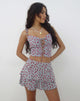 Image of Kalilo Spitze Front Top in Blau Rot Floral