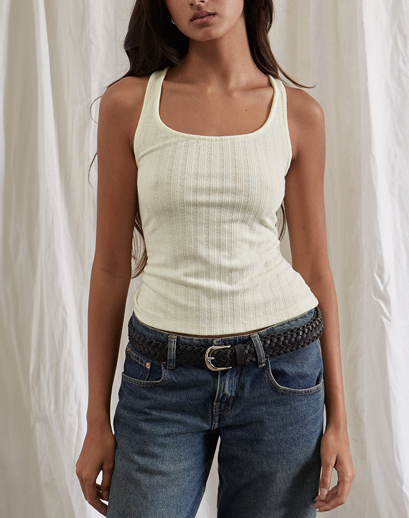 Kalinda Vest Top in Pointelle Elfenbein