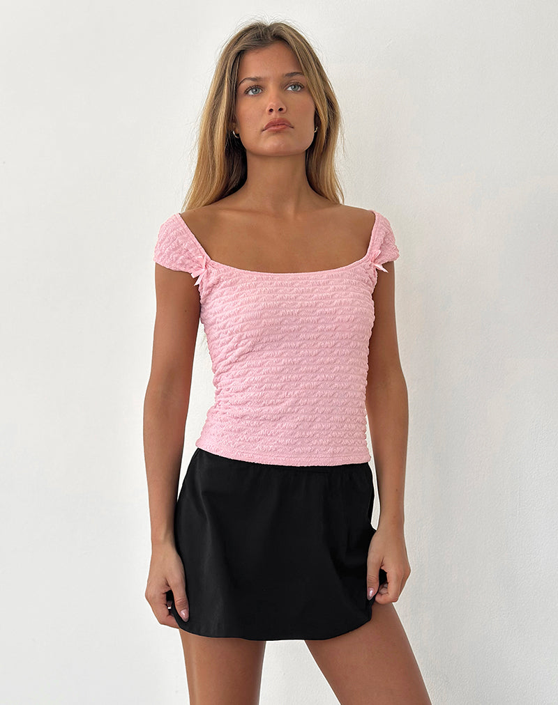 Bild von Kalisa Bow Top in strukturiertem Rosa