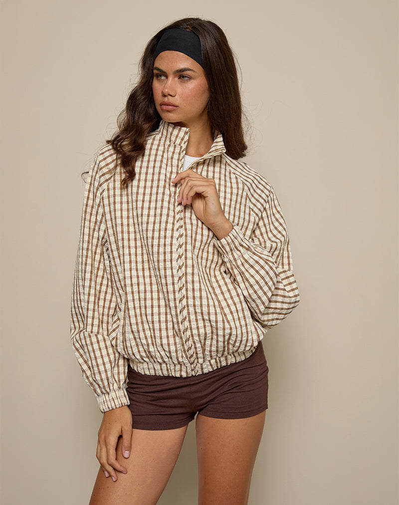 Image of Kalle Shell Jacke in braunem Karo