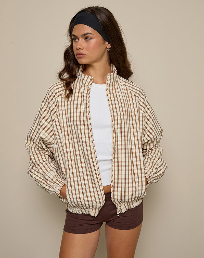 Image of Kalle Shell Jacke in braunem Karo