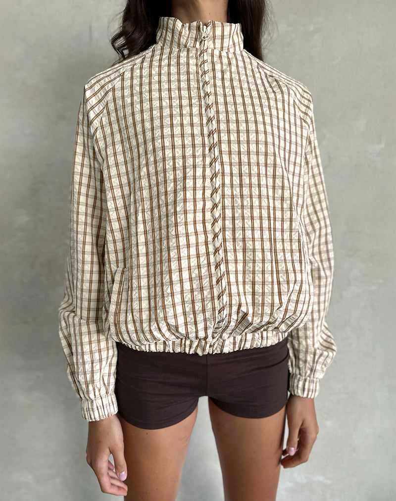 Kalle Shell Jacke in braunem Karo