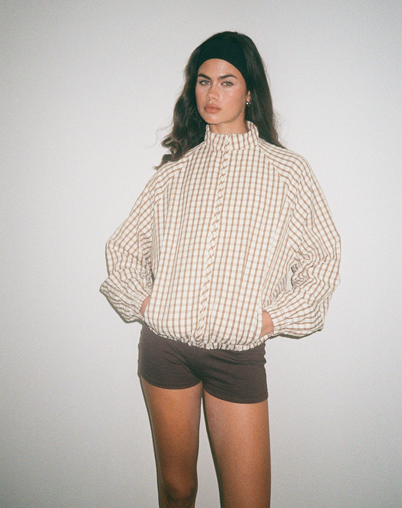 Image of Kalle Shell Jacke in braunem Karo