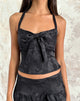 Image of Kampi Neckholder-Top aus Satin-Jacquard Schwarz
