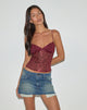 Image of Karachi Dreieckiges Cami Top aus Pailletten Burgund