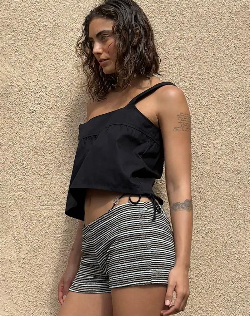 Image of Eunia Short in Schwarz und Braun gestreift