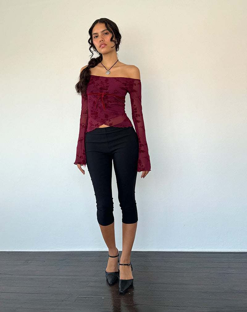 Bild von Kareena Top in Botanical Flower Maroon