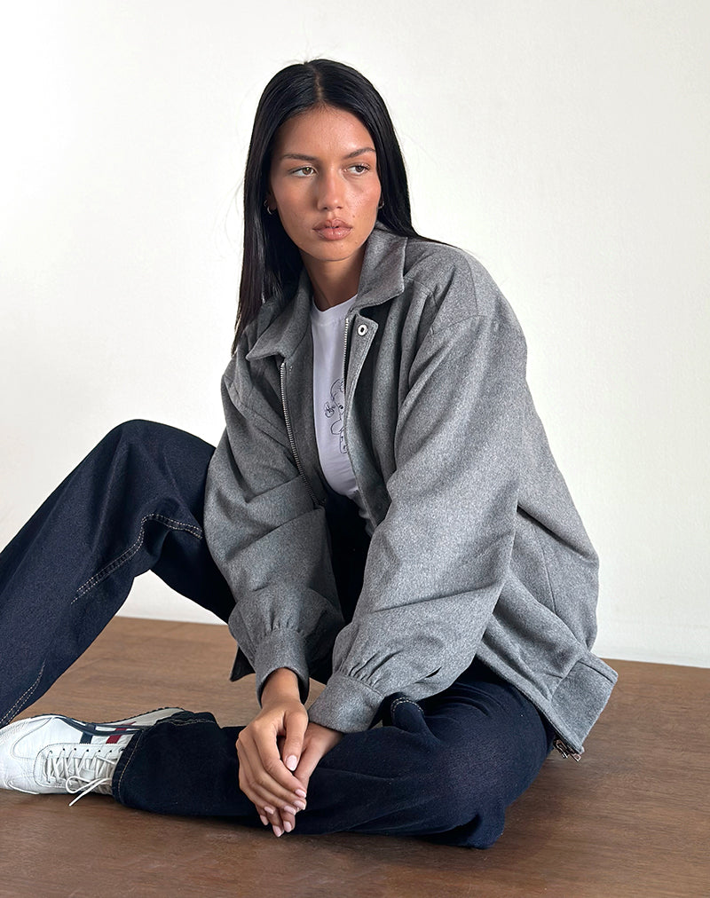 Image of Karinta Jacke aus grau melierter Wolle