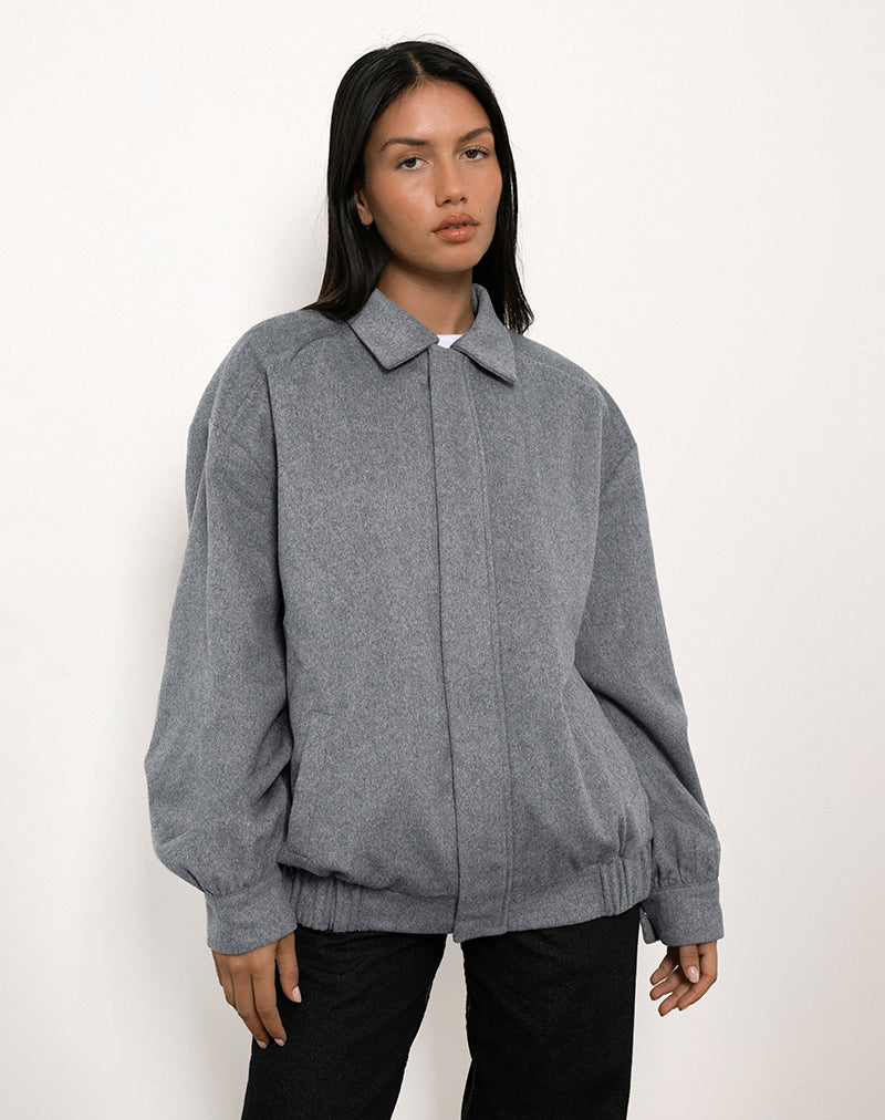 Karinta Jacke aus grau melierter Wolle