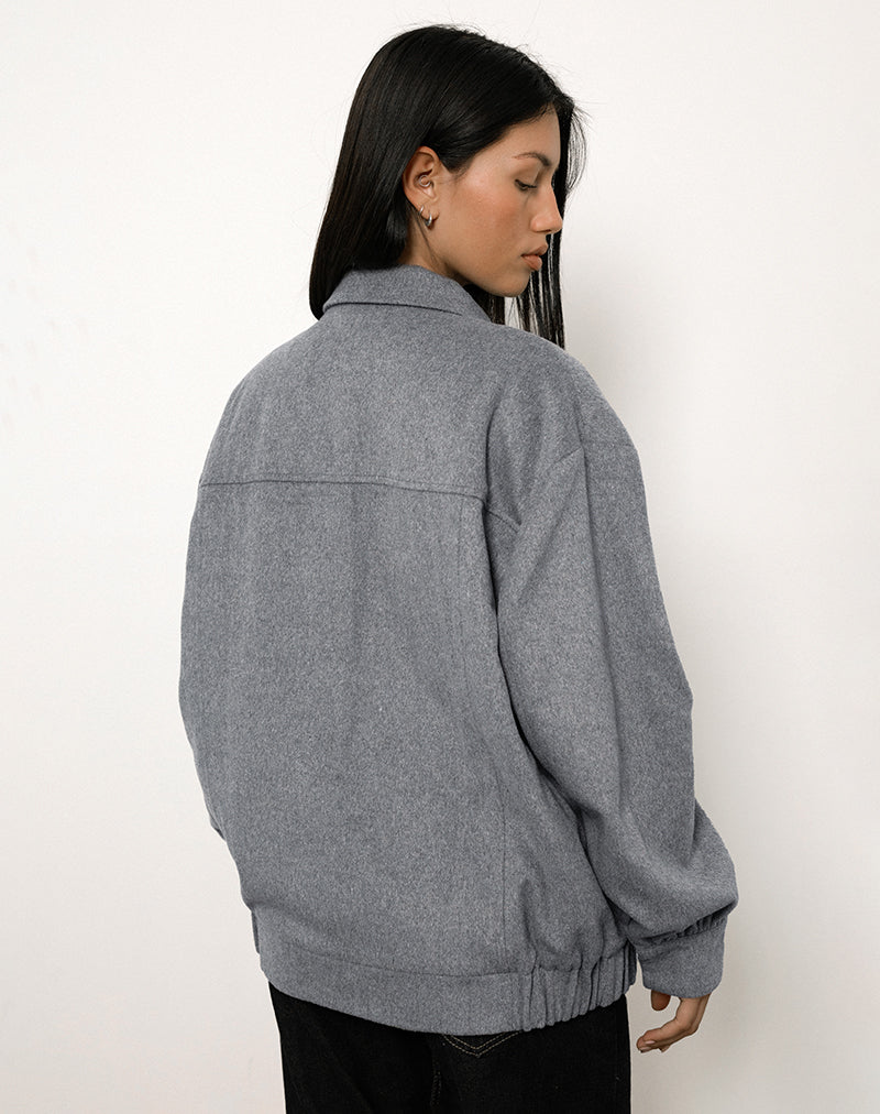 Image of Karinta Jacke aus grau melierter Wolle