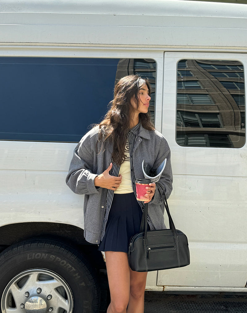 Image of Karinta Jacke aus grau melierter Wolle