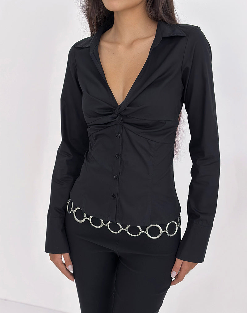 Karis Shirt in Poplin Black