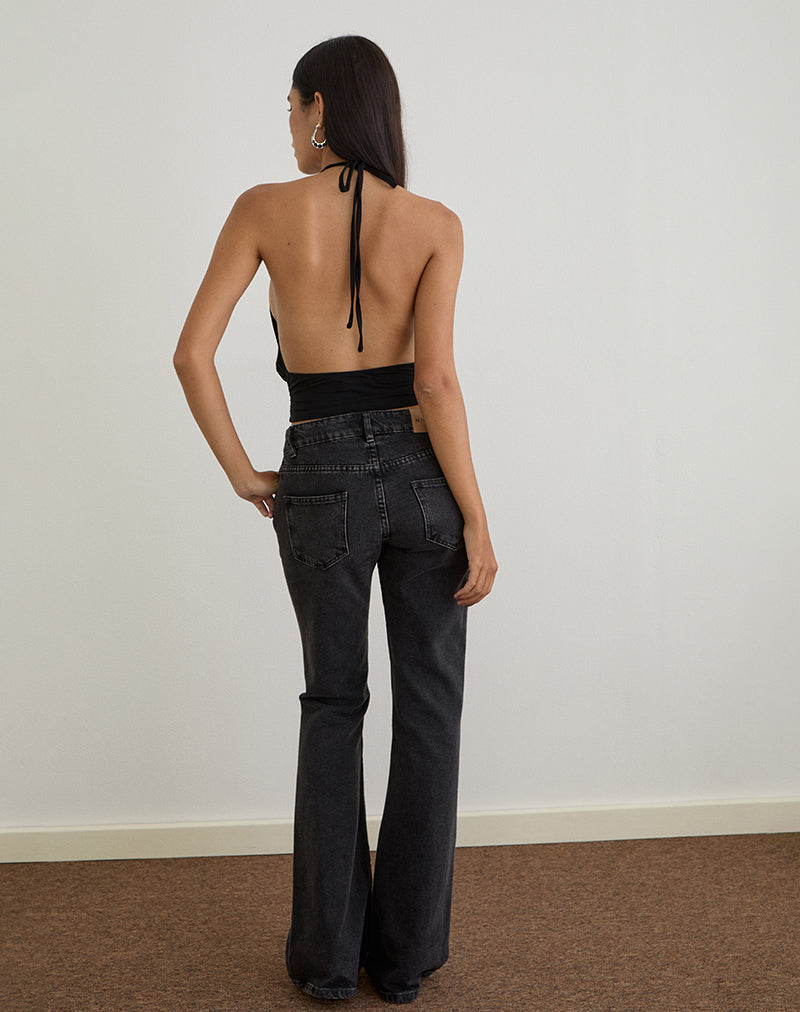 Bild von Karise Plunge Top aus Cupro Schwarz