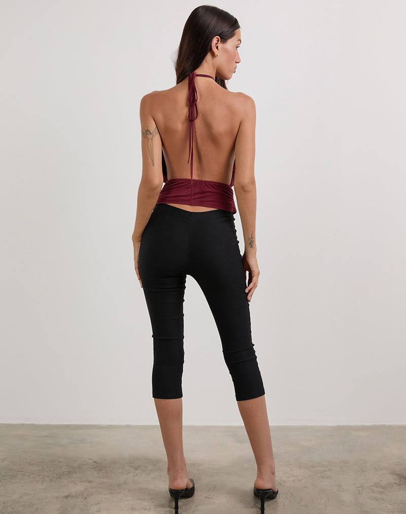 Bild von Karise Plunge Top aus Cupro Dunkelrot