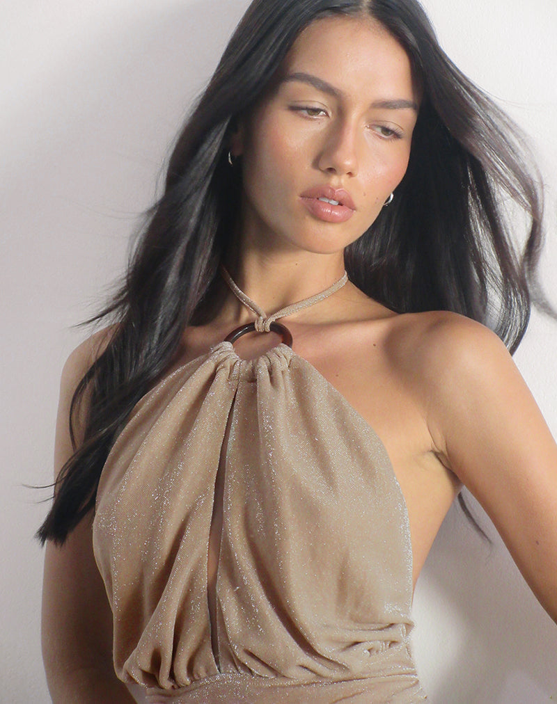 Bild von Karise Plunge Top in Glitter Lurex Mesh Cream