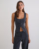 Image of Kariso Corset Top in Tailoring Grey Blue