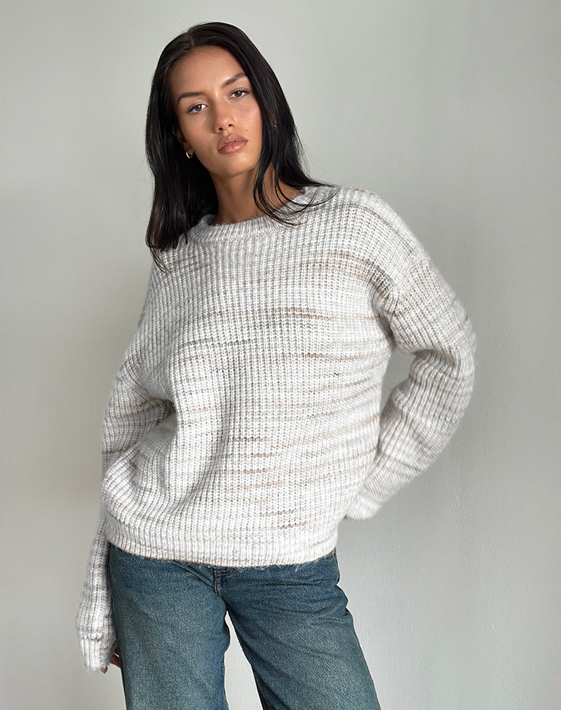 Image of Karu Pullover aus neutralem gebürstetem Strick