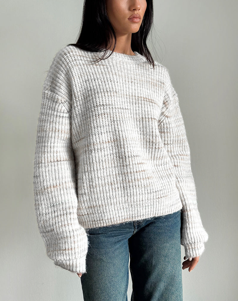 Karu Pullover aus neutralem gebürstetem Strick