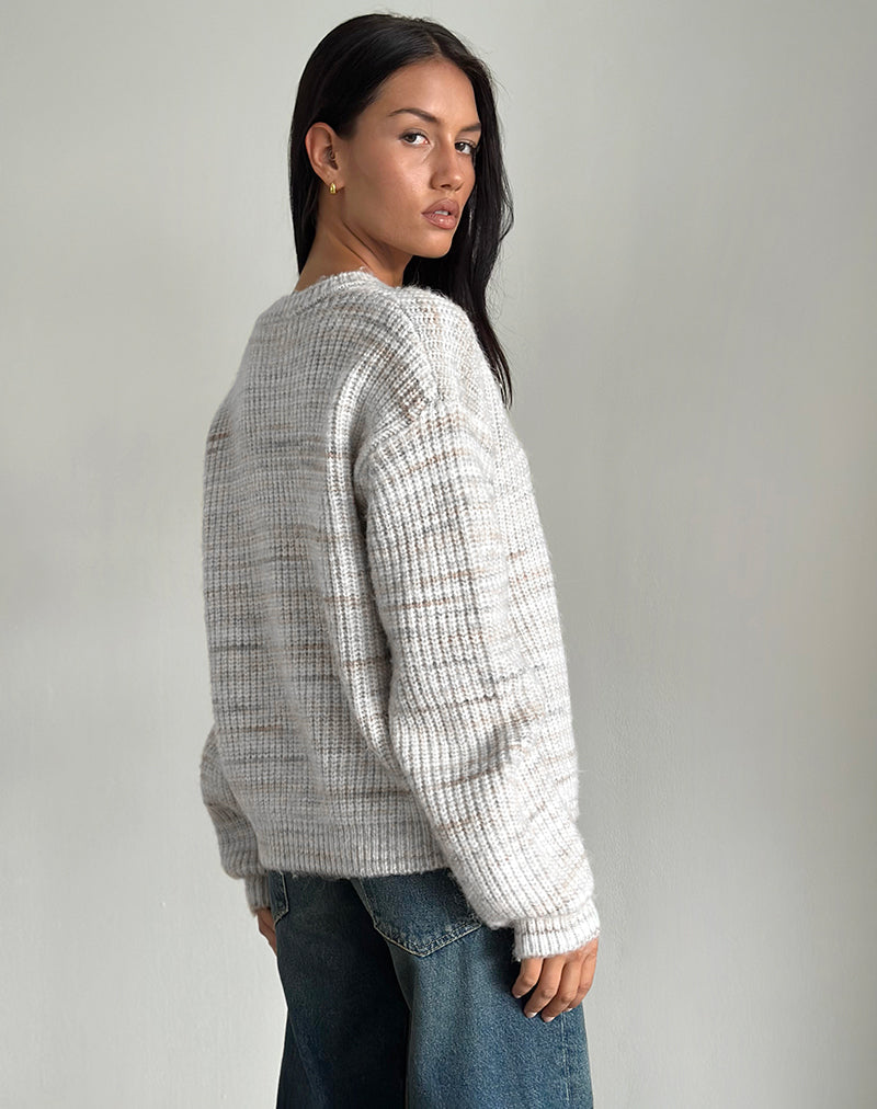 Image of Karu Pullover aus neutralem gebürstetem Strick