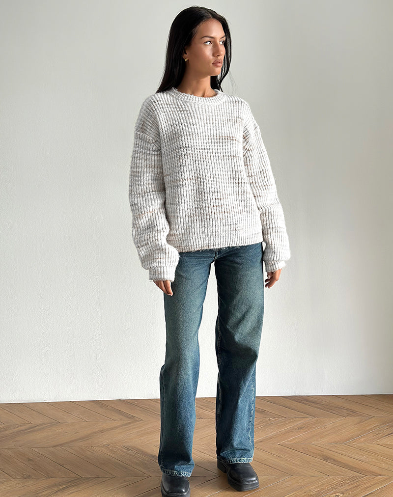 Image of Karu Pullover aus neutralem gebürstetem Strick