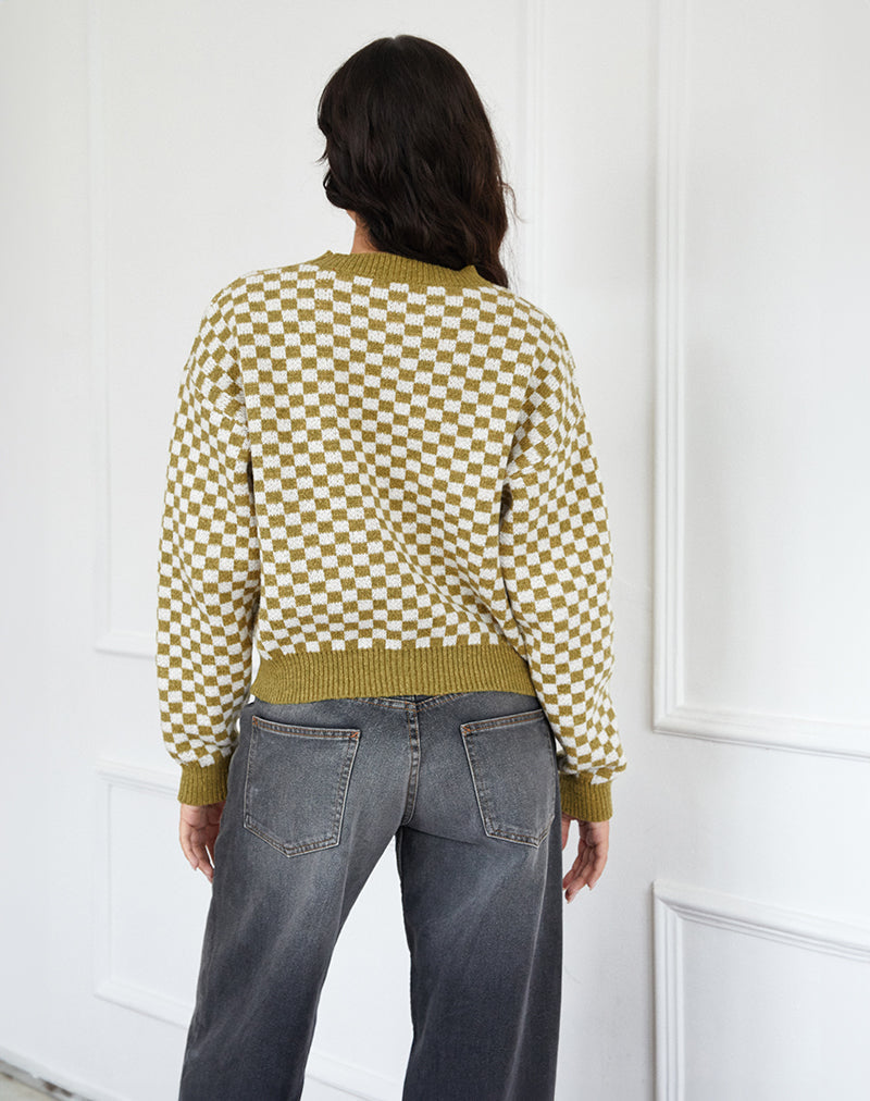 Image of Karu Pullover in Karo Grün