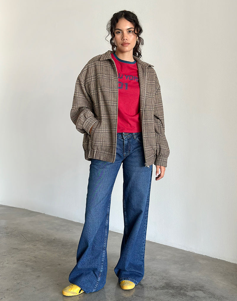 Kassira Jacke in braunem Tonal Check