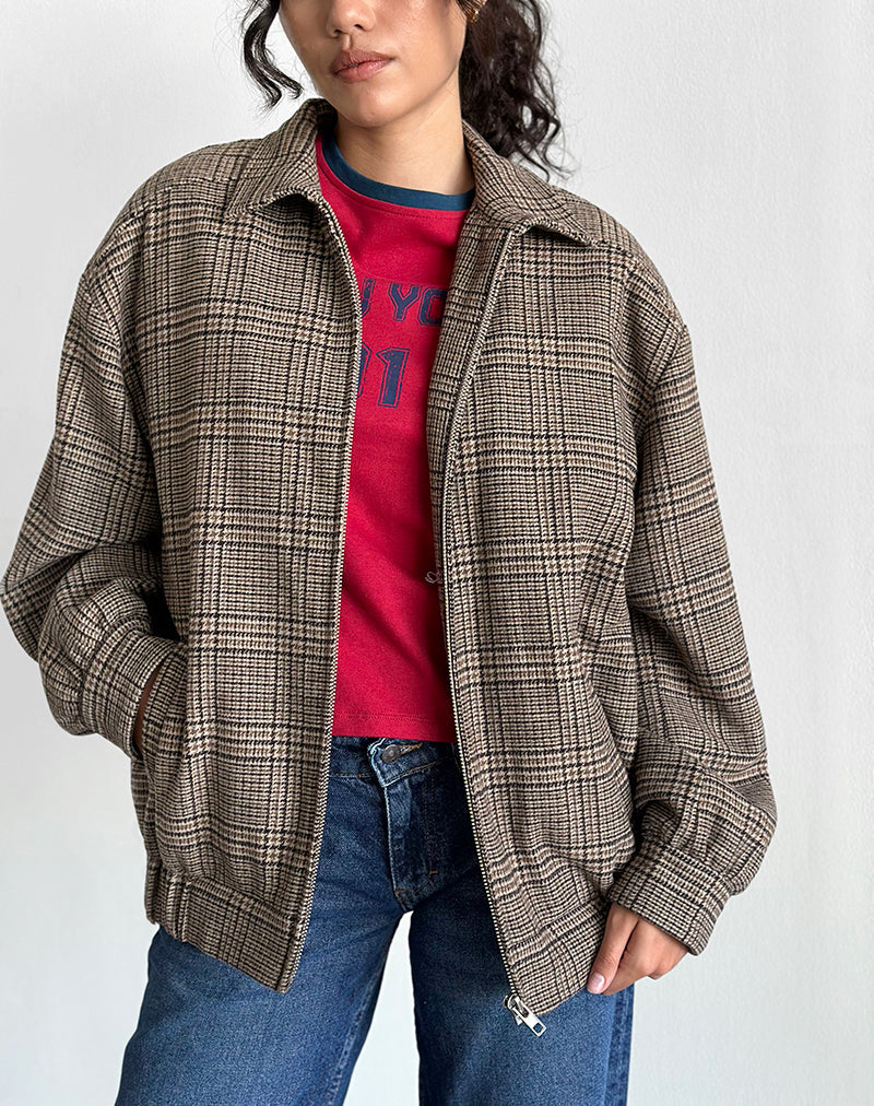 Kassira Jacke in braunem Tonal Check
