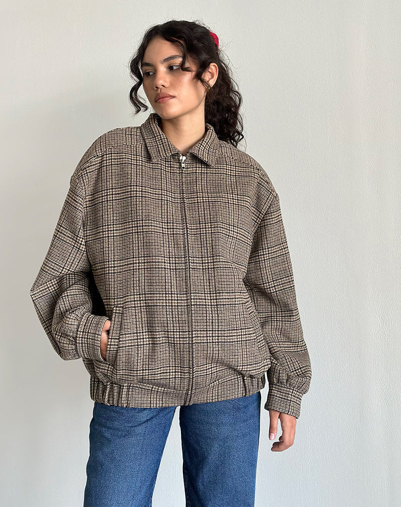 Image of Kassira Jacke in braunem Karomuster
