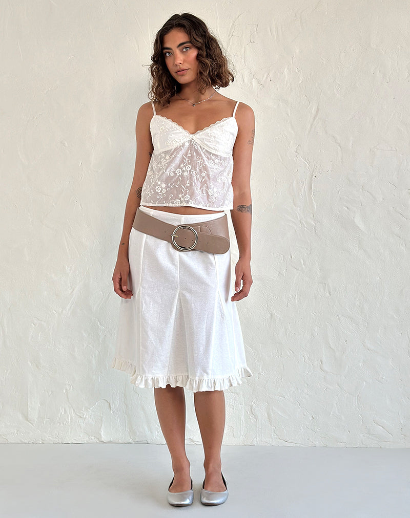 Kasturi Top in Broderie Weiß