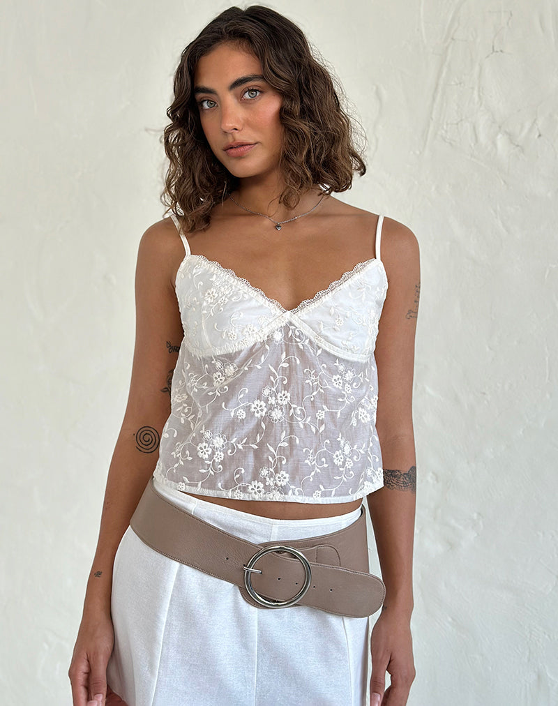 Bild von Kasturi Top in Broderie Weiß