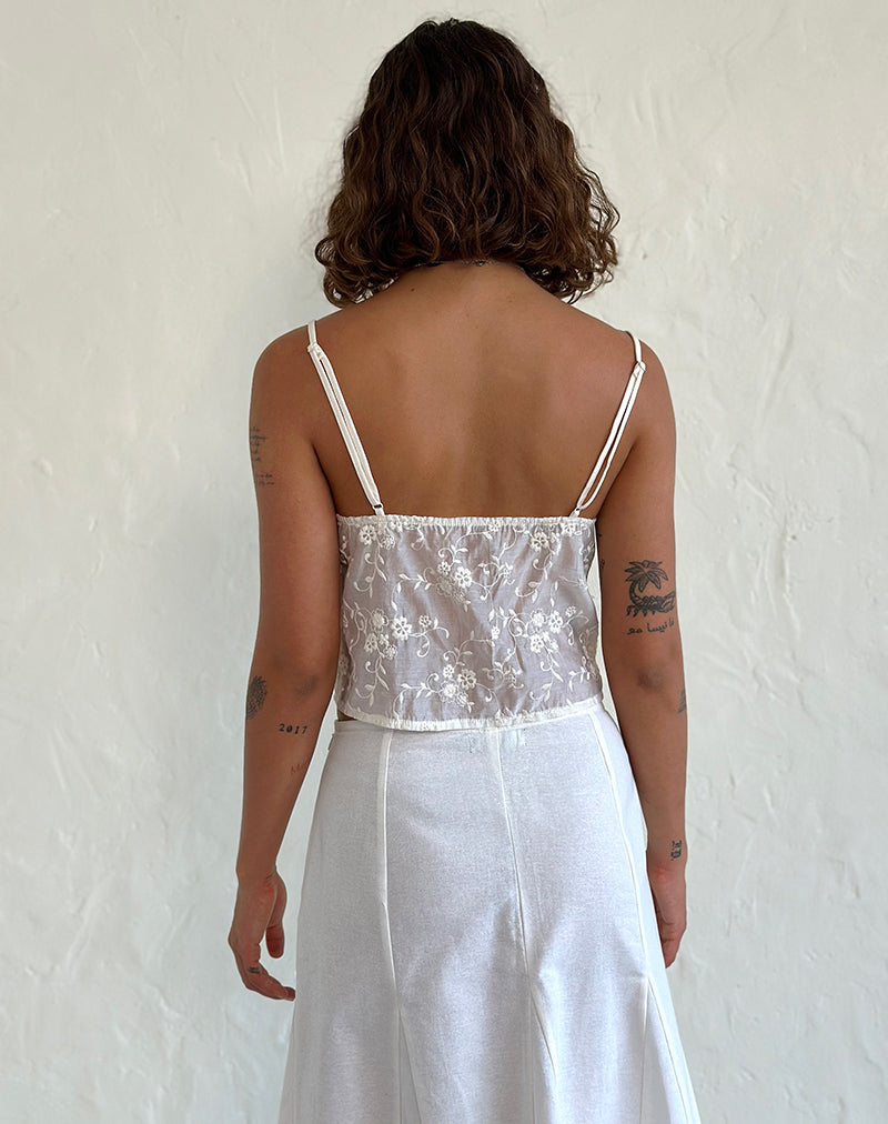 Bild von Kasturi Top in Broderie Weiß