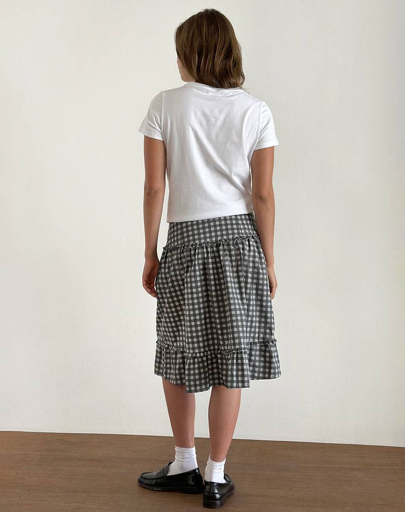 Bild von Kasya Midirock in Tonal Gingham Schwarz und Grau