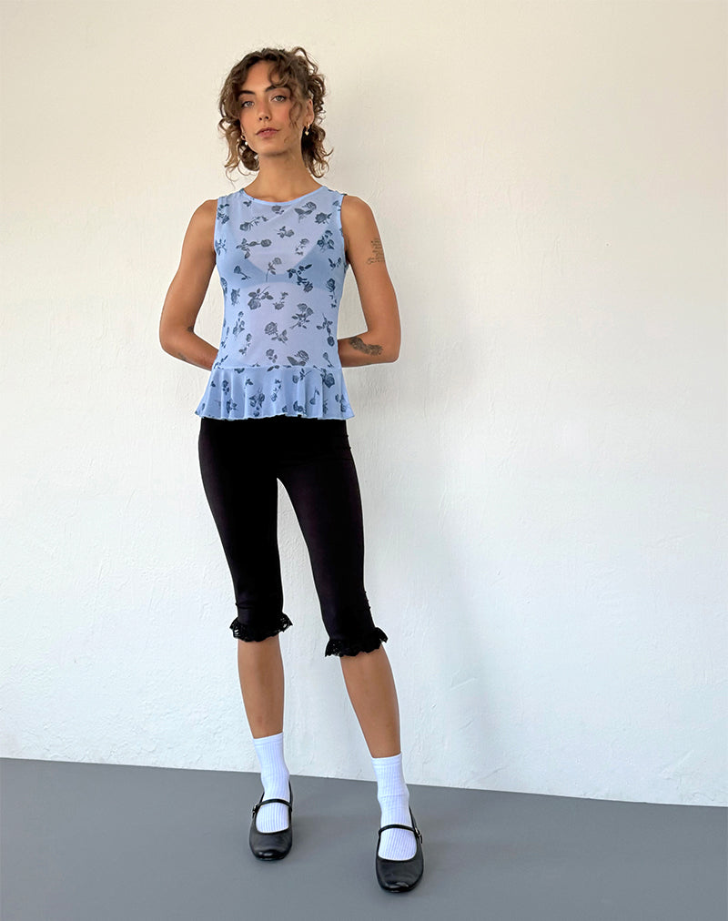 Bild von Katnis Top in Inky Blue Floral Mesh