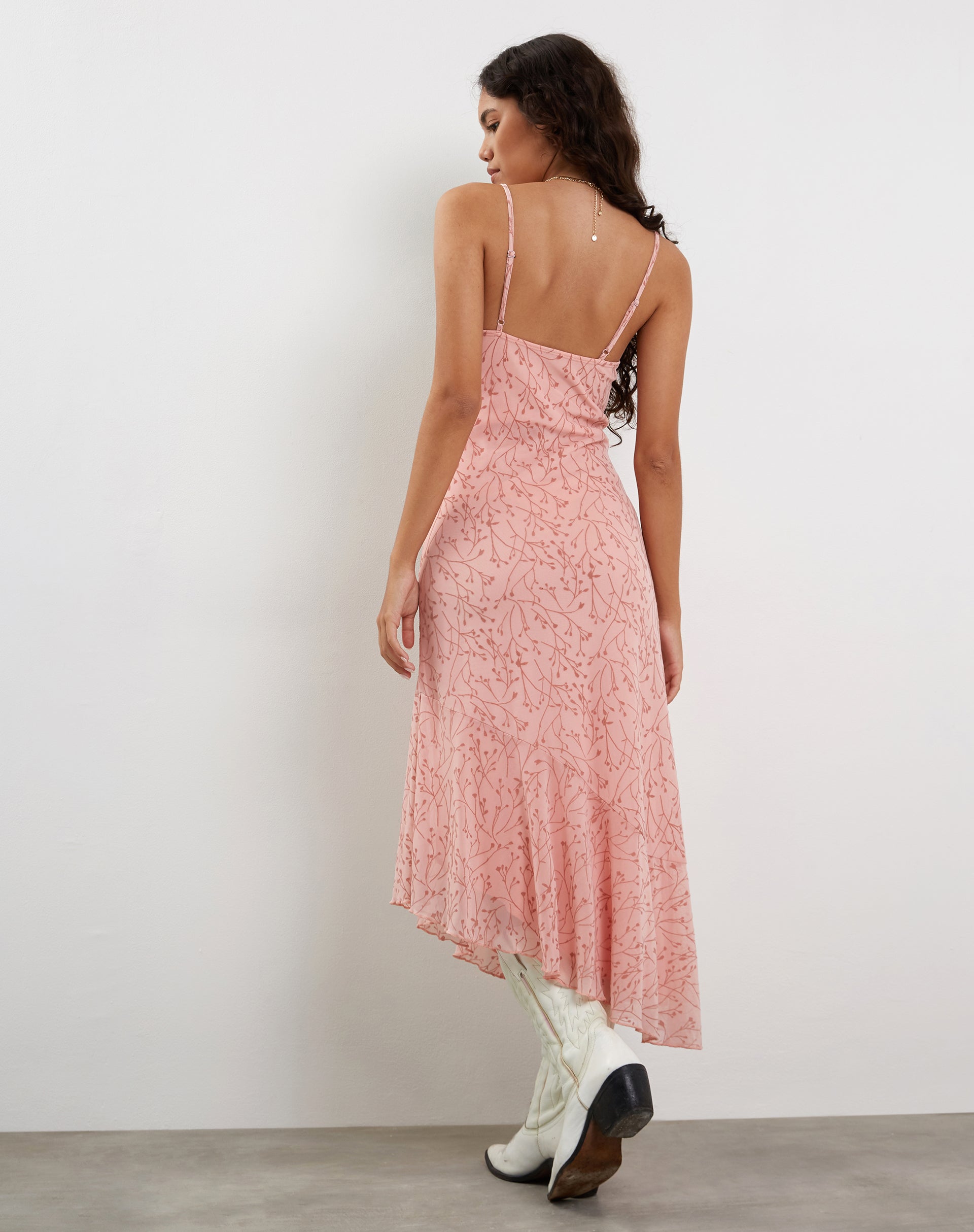 Bild von Kavala Asymmetrisches Midikleid in Shadow Floral Pink
