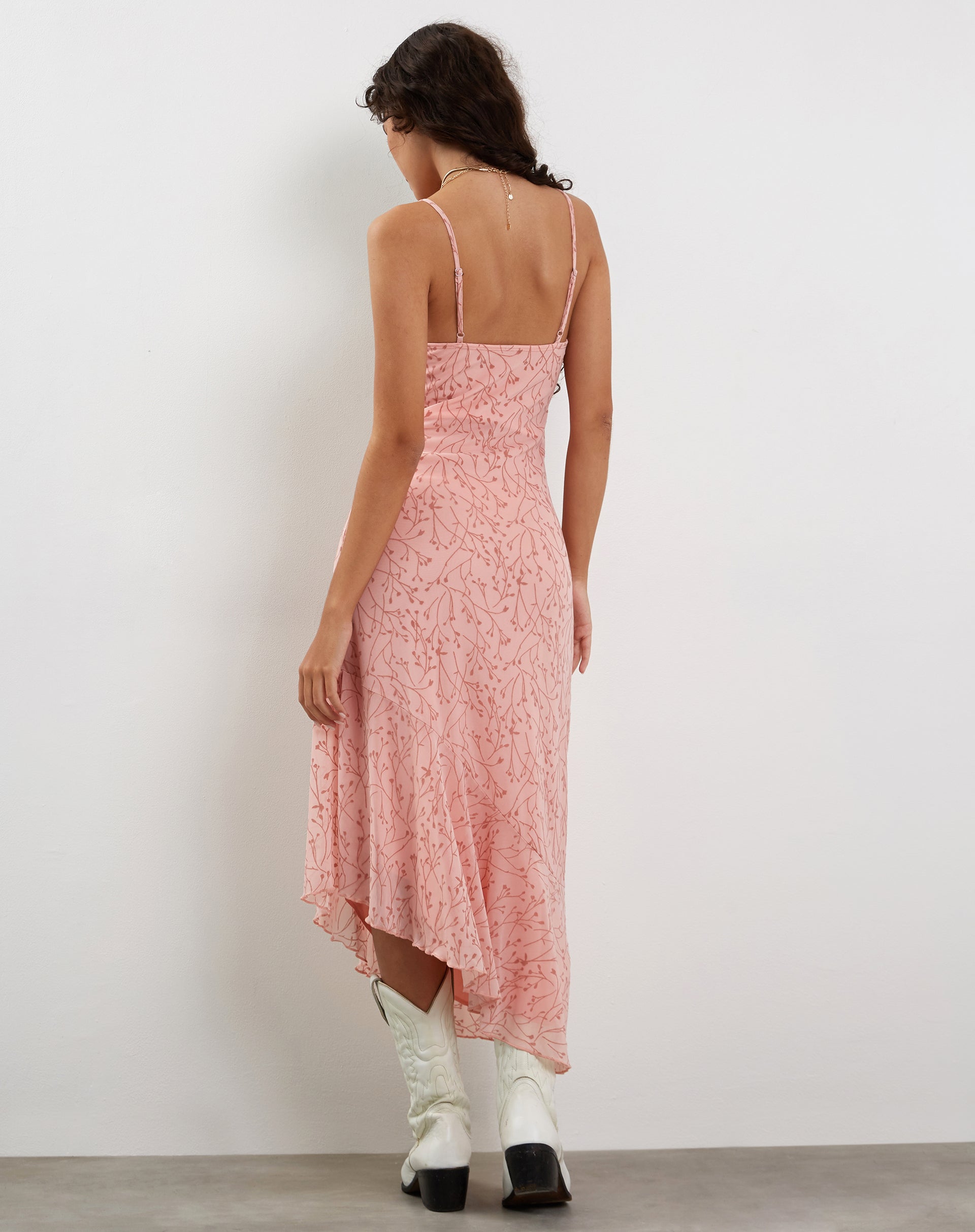 Bild von Kavala Asymmetrisches Midikleid in Shadow Floral Pink