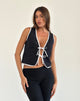 Image of Kayna Top in Schwarz mit weißem Einband