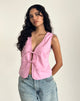 Bild von Kayve Tie Front Top in Flamingo Pink