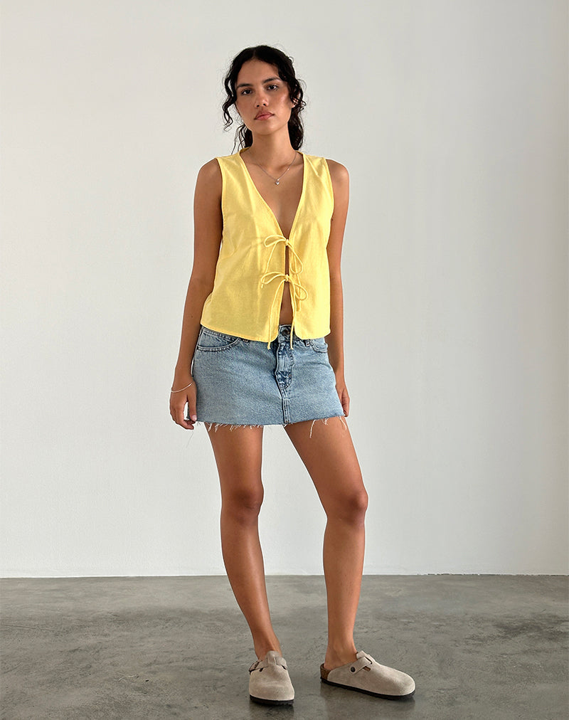 Bild von Kayve Tie Front Top in Lemonade