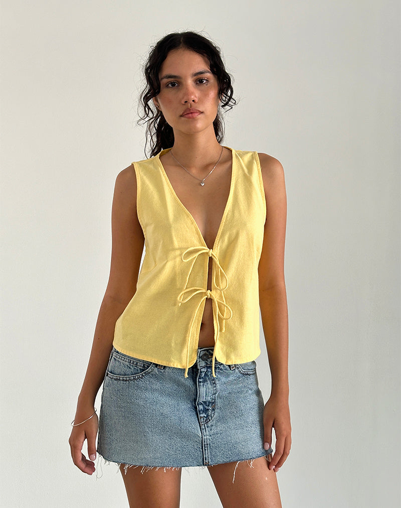 Kayve Krawatten-Top in Limonade